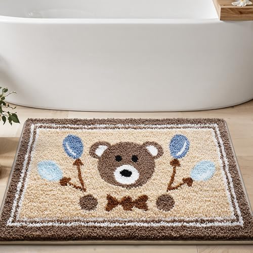 ORRMALL バスマット 60×40cm お風呂マット 速乾 洗える 抗菌防臭 大判 ソフト おしゃれ マイクロファイバー タオル地 安い 厚手 ORYSD33A