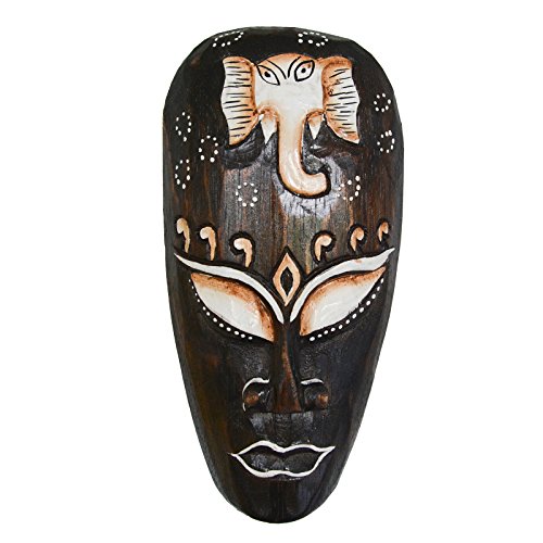 – Legno albesia Maschera da parete dipinta, in legno, proveniente da Bali, 20 cm