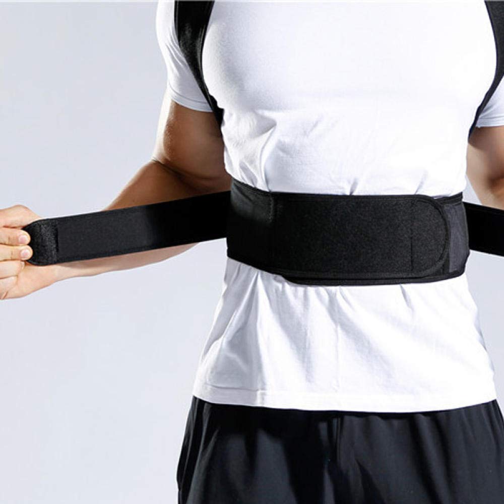 Regulowany pasek na ramię Korektor postawy na plecy Leczenie magnetyczne Pas podtrzymujący lędźwiowy Korektor postawy na ramię-black_extra Large Back Brace Pas podtrzymujący plecy dla mężczyzn