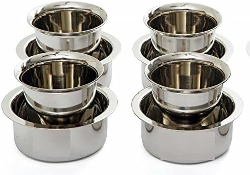 Butterfly Stainless Steel Mug - 4 Set, Silver, 140ml