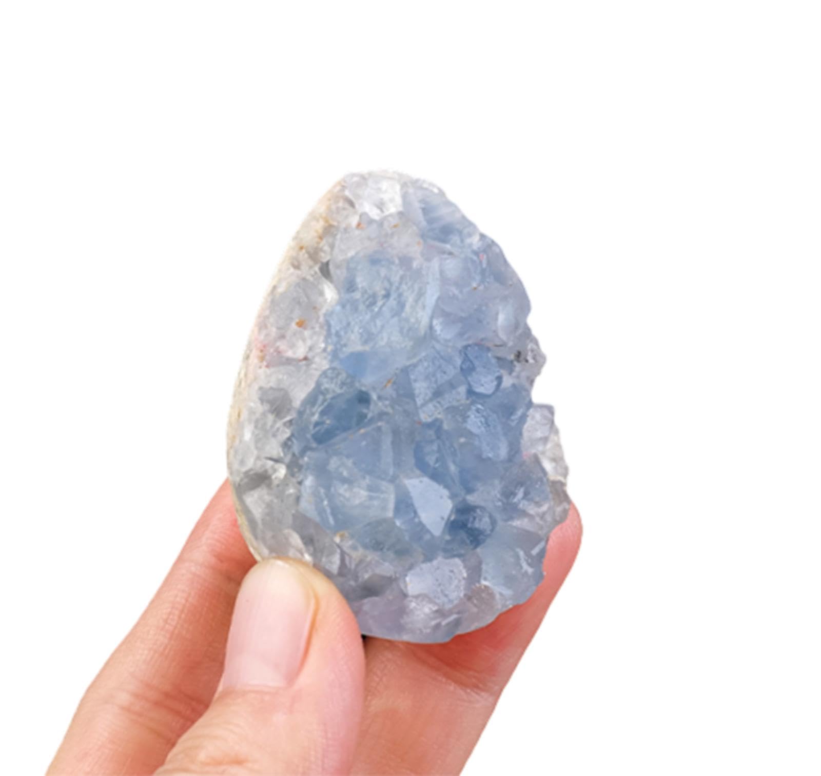 BJXKHFPIV Crystal Cluster Stone Celestite Crystal Geode Cluster Crystal Gift Crystal Ornaments for Home Decoration,200-300g