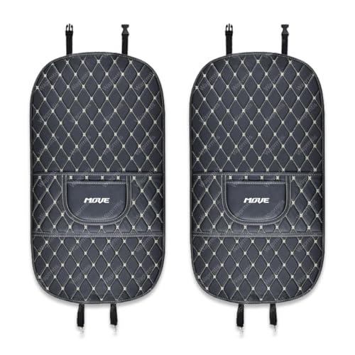 ダイハツ ムーヴ レザー シートキックカバー 収納ポケット 後部座席 キックガードパッド ムーヴ LA100S LA110S LA150S LA160S 車 シートバック 保護カバー キック防止パッド 傷・汚れ防止 蹴り防止 引っかき傷対策 アクセサリー(