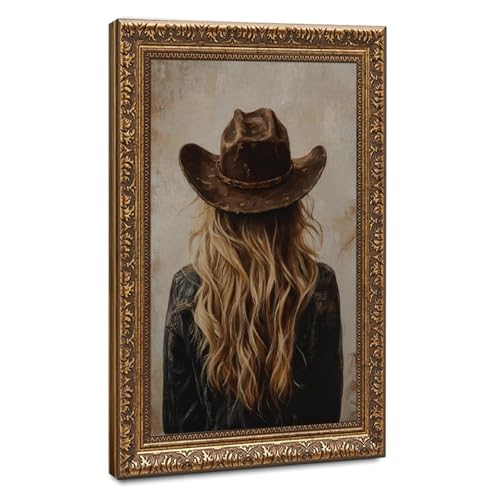 Poster rétro sur toile cowgirl pour créer une ambiance bohème salon