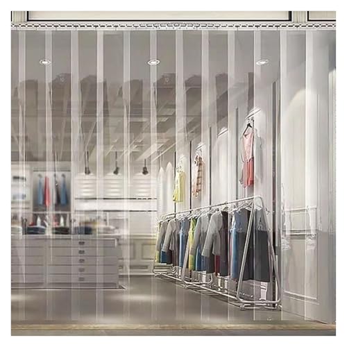 QHLTY Cortina De Tiras Plástico Transparente, Persianas Impermeables PVC para Almacenes, Garajes, Industrias, Tiendas, Patios, Graneros(180x290cm)