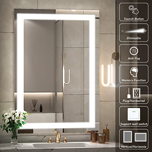 Ftoti 36 X 24 Inch Led Bathroom Mirror For Vanity,Wall Mounted Lighted Mirror, Frameless Bathroom Mirror With Lights Dimmable Anti-Fog Memory Function(Horizontal&Vertical) #TOP2