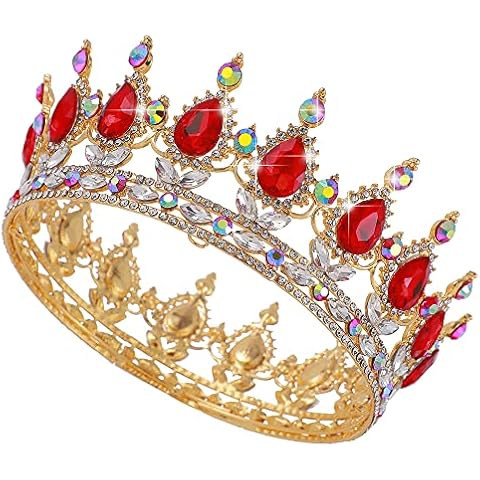 Baroque Queen Crown,Rhinestone Wedding Bridal Crown and Tiara Crystal Headband Cover
