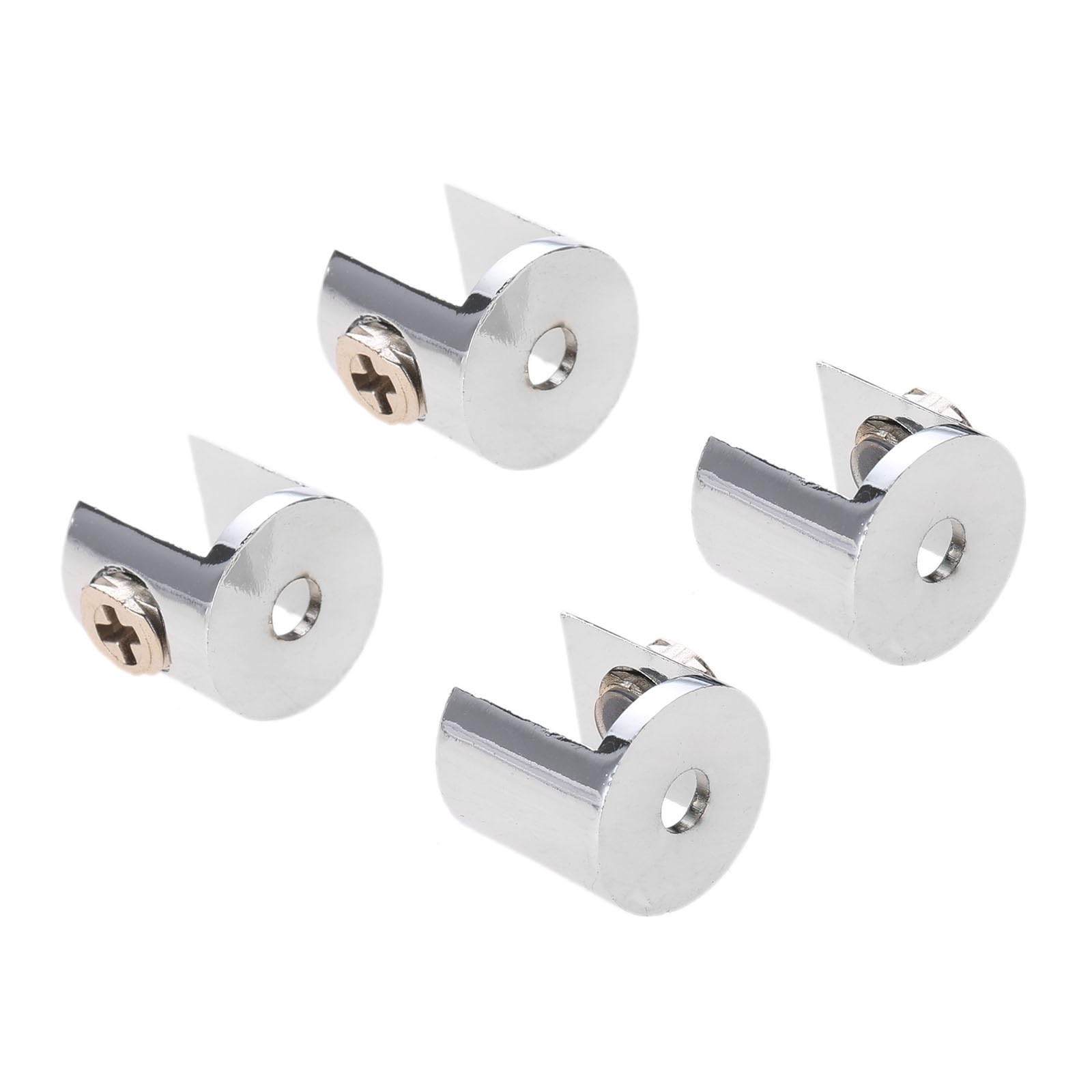Glass Clamps 4Pcs Zinc Alloy Glass Clamp Polished Chrome Shelf Holder Support Brackets Adjustable Screw for Board/Shelf Bathroom(10-12mm)