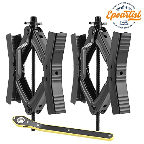 Epoartist Camper Wheel Chock Stabilizer Scissor 2 Sets For Rv Travel Trailer Tire Chalks Rust-Proof #TOP3