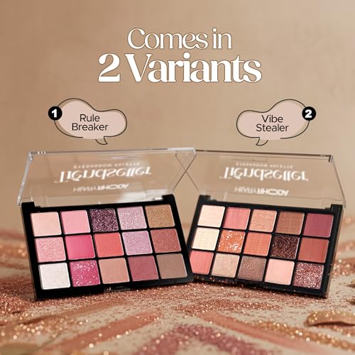 Image of Hilary Rhoda Trendsetter Eyeshadow Palette | Highly Pigmented Shades | Matte & Shimmer Finish | Long-Lasting | All Skin Types | Easily Blendable Eye Makeup Palette - 15g (Vibe Stealer - Shade 02)