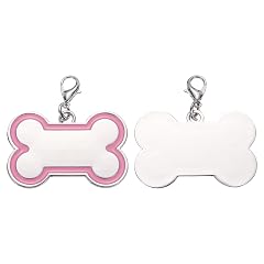 MECCANIXITY Pet ID Tags Bone Shape 45x30mm Metal Personalize Engraved Both Sides Blank Tags Stamping Pet Supplies Engrave