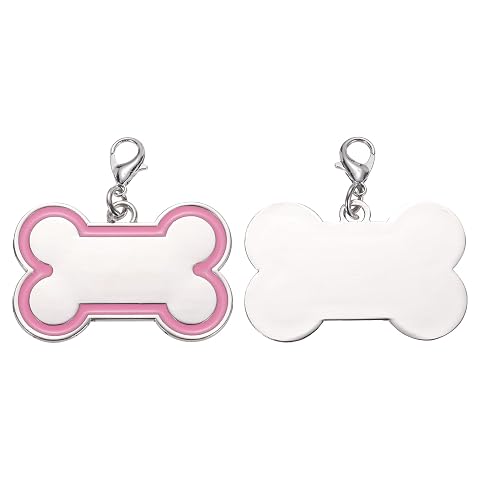 MECCANIXITY Pet ID Tags Bone Shape 45x30mm Metal Personalize Engraved Both Sides Blank Tags Stamping Pet Supplies Engrave