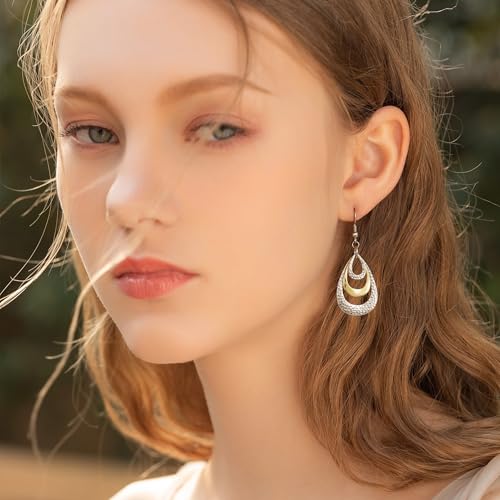 Ritach Silver Dangle Drop Earrings Trendy Vintage Statement Bohemia Boho Earrings Set for Women (boho-4) by Ritach - Image 3