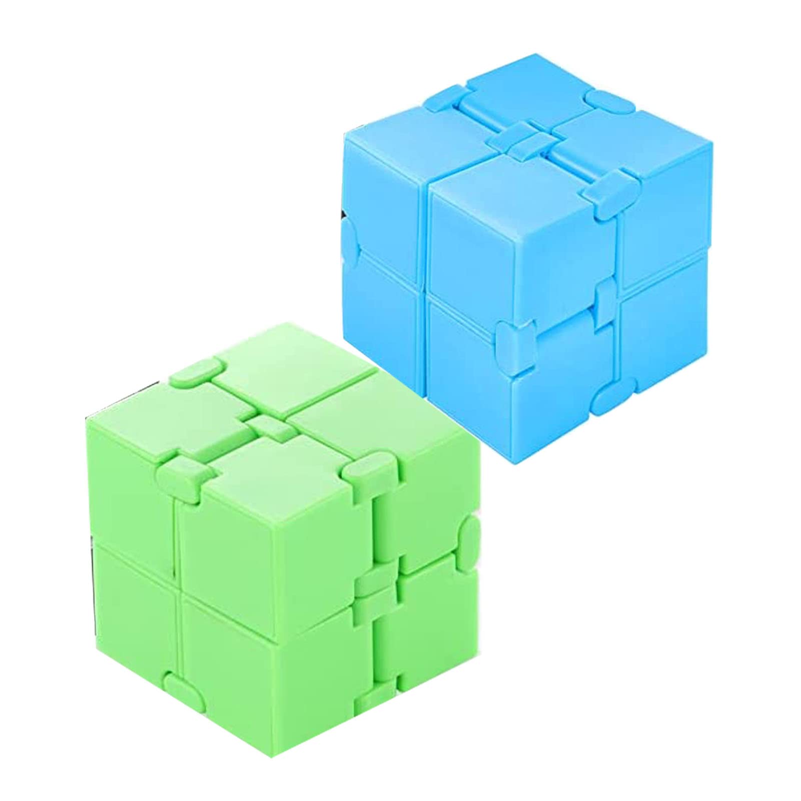 2pcs Infinity Cube Sensory Fidget Toy, Cool Mini Gadget Best for Stress and Anxiety Relief and Galaxy Infinity Cube Cool Handheld Desk Toy for Kids and Adults