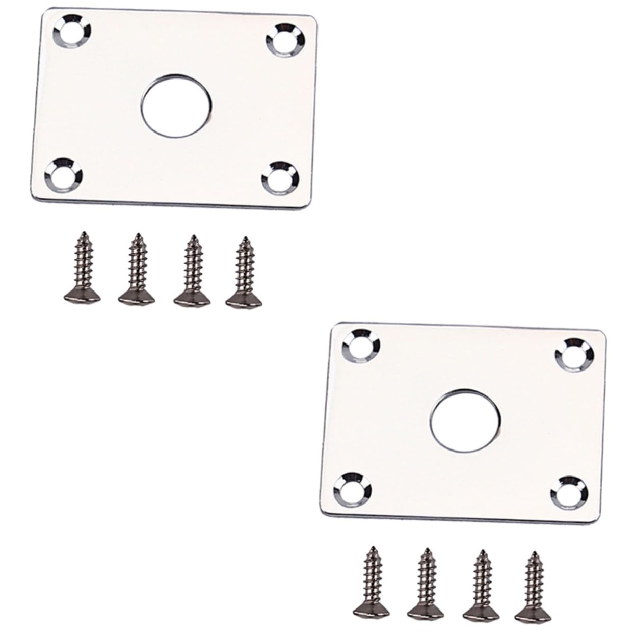 BESPORTBLE 2 Sets Guitar Bass Jack Plate Output Jack Socket Square Plate for Electric Guitar Parts