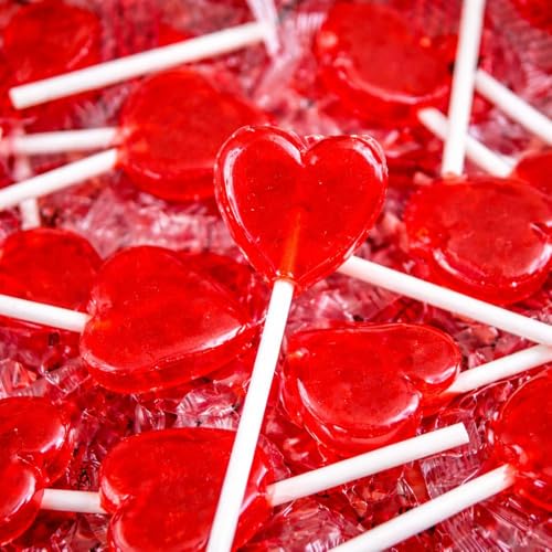 Sweetie Tooth 30 Love Heart Lollipops - Love Hearts for Valentines Day Mothers Day Weddings