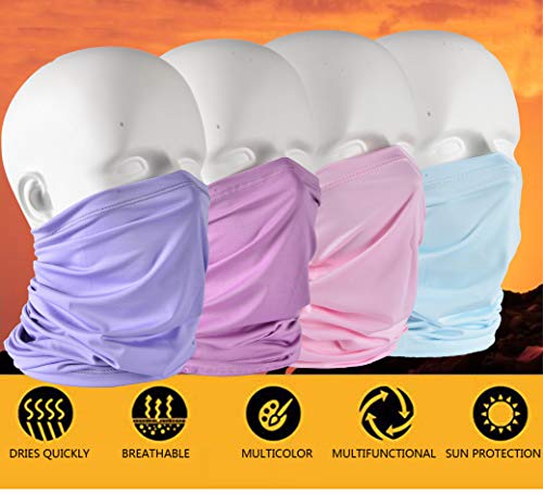 Image of UV Face Cover Neck Gaiter Mask Dust Protection Magic Scarf Wind Bandana Balaclava for Summer Running Fishing 4 PCS