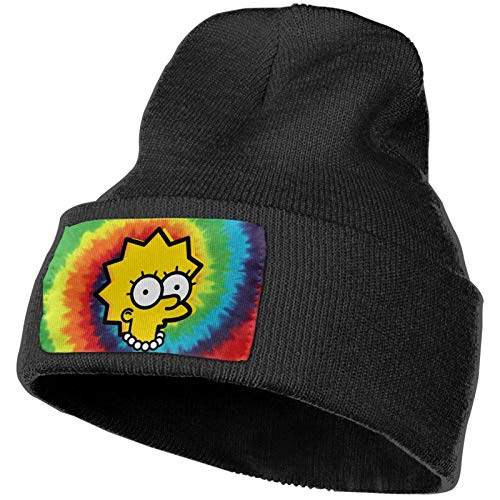 Lisa Simpson Classic Warm Winter Hats Acrylic Skull Knit Cuff Plain Cap Daily Beanie Hat Unisex Black