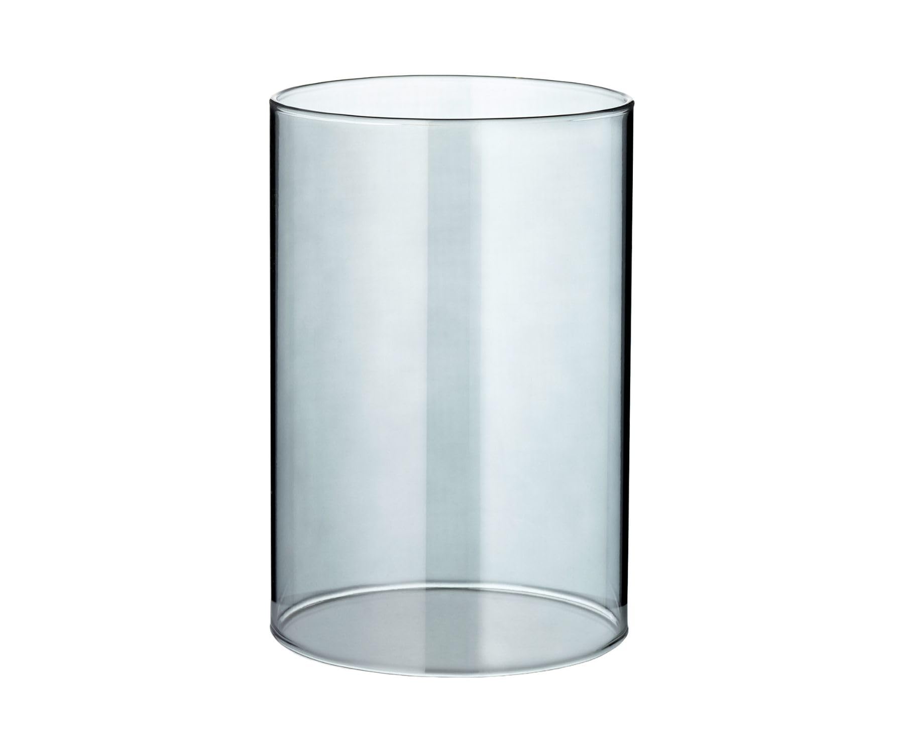 EDZARD Vetro di ricambio scuro per candelabri serie Masha e Bamboo, altezza 15 cm, diametro 10 cm, vetro antivento, cilindro in vetro senza fondo