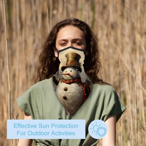 4 Pack Retro Christmas Snowman Fishing Neck Gaiter - UV Face Mask Sun Protection for Men & Women3