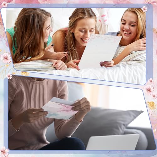 Image of TaoBary 160 Pcs Cherry Blossom Stationery Paper and Envelopes Set