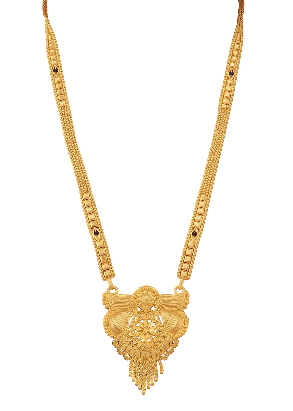 Gold Plated Long Chain Black Beads MangalSutra Tali Tanmaniya Nallapusalu Mangalsutra for Women and Girls