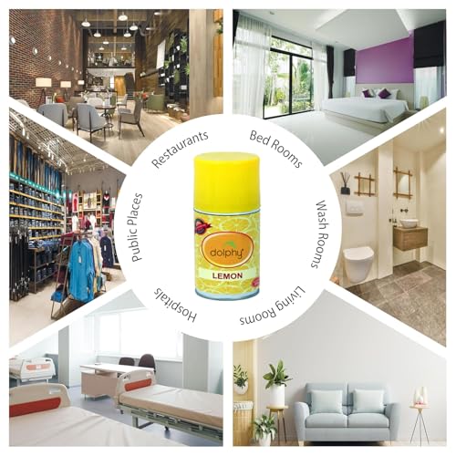 Image of Dolphy Automatic Air Freshener Refill, Room and Bathroom Freshener Spray Refill Perfume Dispenser - (Lemon - 300ml)