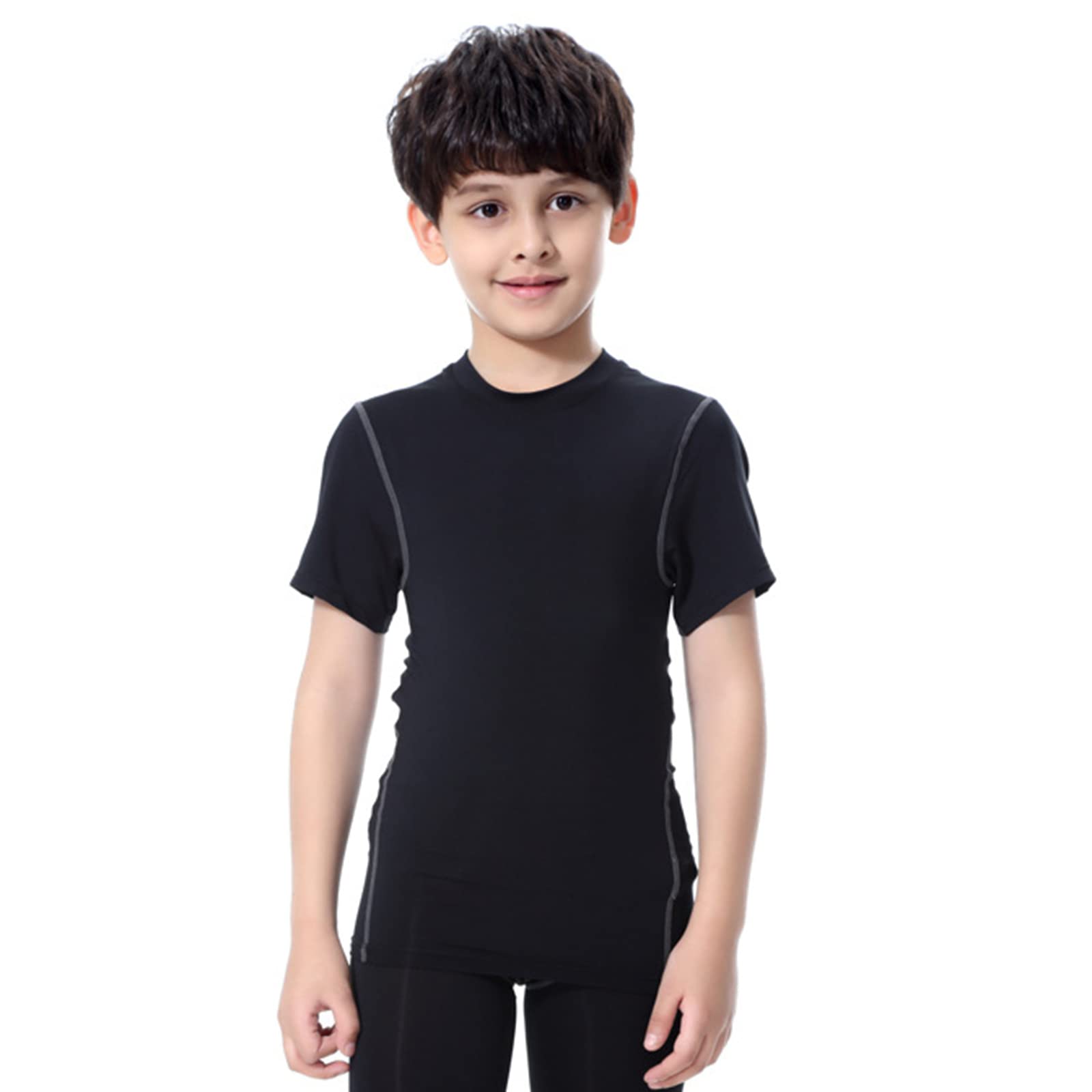 LANDUNSI1~3 Pack Youth Boys Compression Shirt Athletic Short Sleeve Baseball Undershirt Soccer Sports Base Layer Top