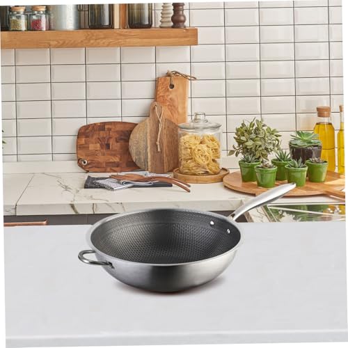 Wok de acero inoxidable con doble mango antiadherente miniatura 7