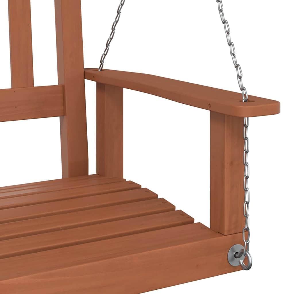 vidaXL Banco Columpio jardín con Cadenas de Metal Madera Abeto marrón, Banco Columpio, Banco Colgante de jardín, Banco de Columpio al Aire Libre