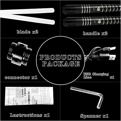 Lightsaber 2 Pack Heavy Dueling Metal Hilt Light Sabers For Adults And Kids, Rgb 10 Colors Changeable Light Saber With Motion Sense Sound, Gifts For Halloween Cosplay (Black) #TOP4