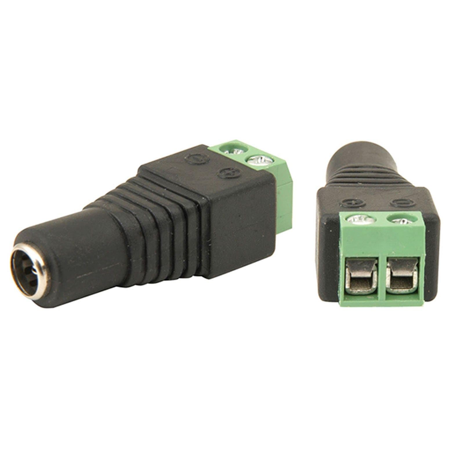 Kenable Women's Green 2.1Mm Dc Socket Power Connector For Cctv Cameras With Screw Terminals - Easy Wire Connector - 2.1X5.5mm Plug - No Cutting Required - 39Mm