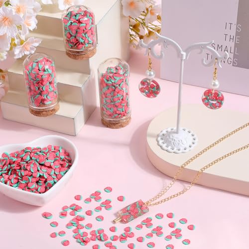 SUNNYCLUE 1 Box 100G Strawberry Flatback Charms Fruit Cabochons Bulk Red Polymer Clay Fruits Sprinkles Mini Decoration Filler Embellishment Cabochon for Scrapbooking DIY Craft Nail Art Decor Accessory - Image 4