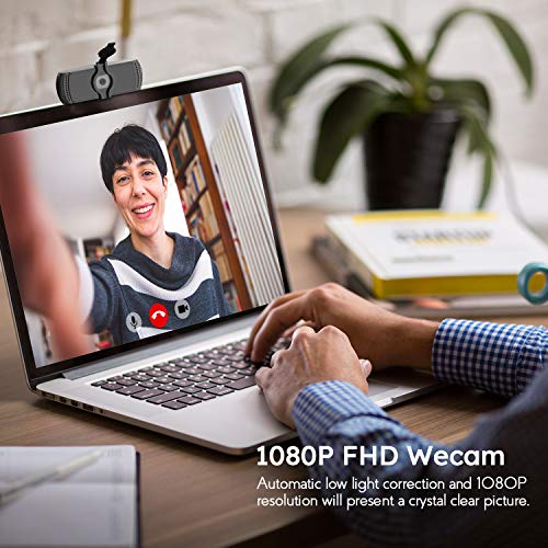 image for Webcam with Microphone and Privacy Cover, BOIFUN 1080P Computer Laptop