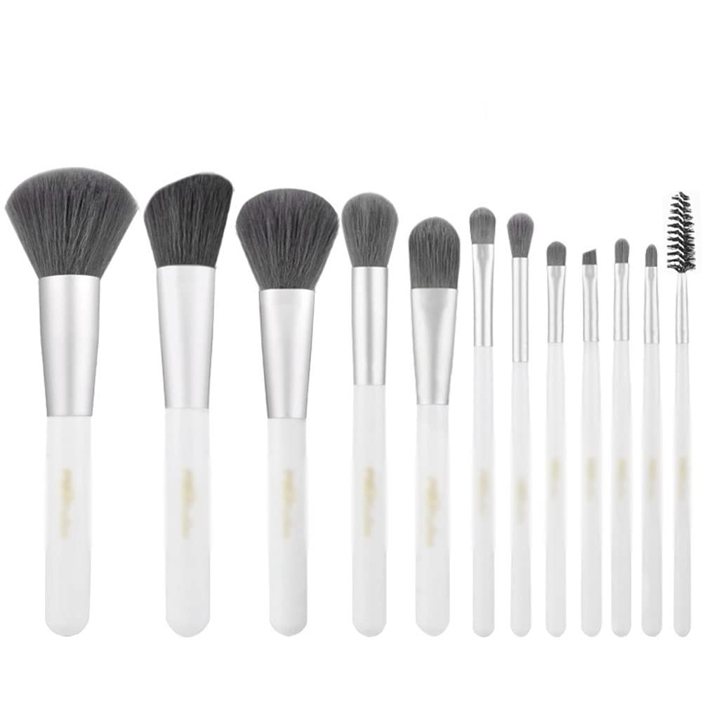 Juego de 12 brochas cosméticas, Juego Completo de brochas para Polvos, Herramientas de Maquillaje, Juego de brochas de Barril (D 1)