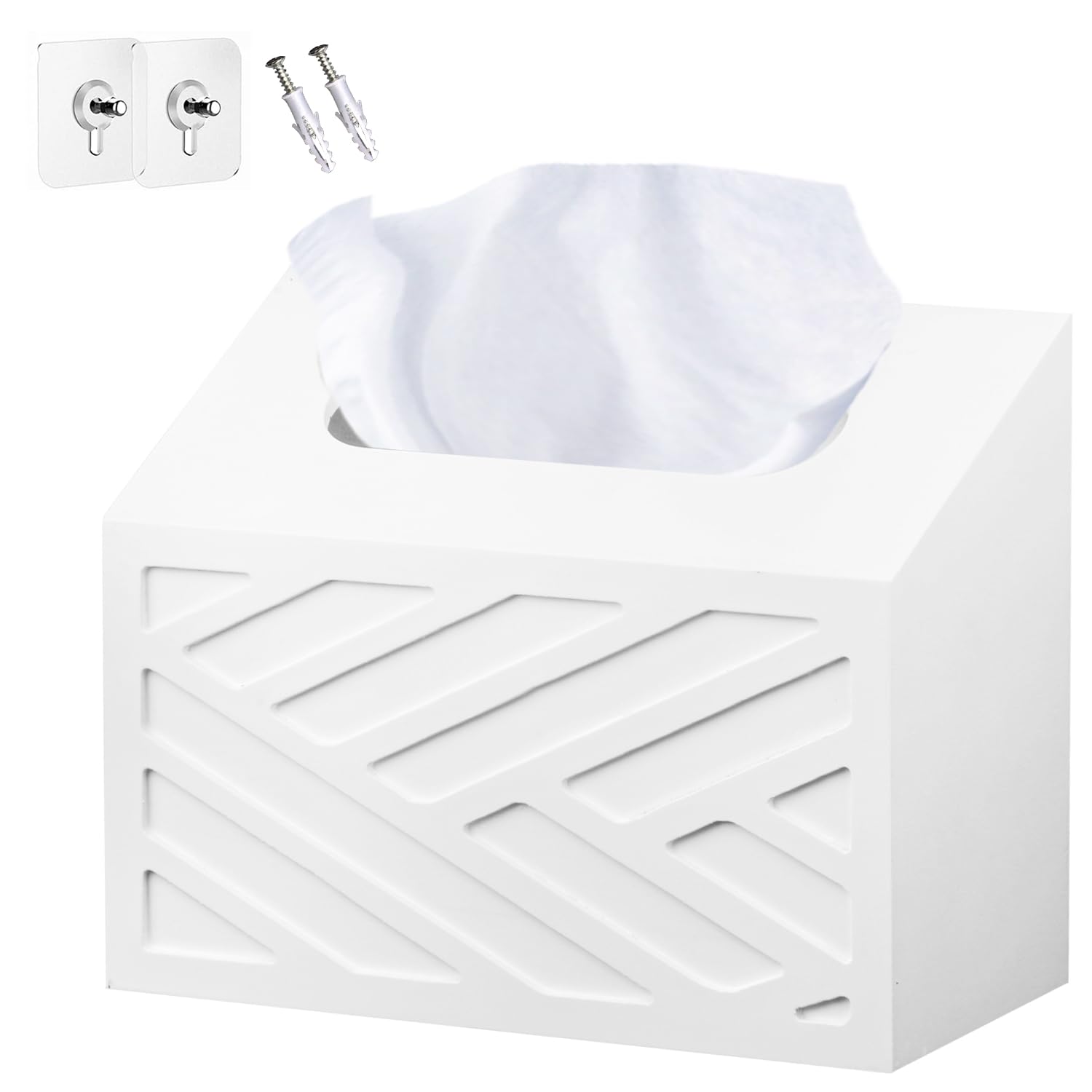 Hand Towels Box Cover Modern Hand Towel Holder Compatible with Kleenex Disposable Paper Hand Towels Wood Wall-Mounted Tissue