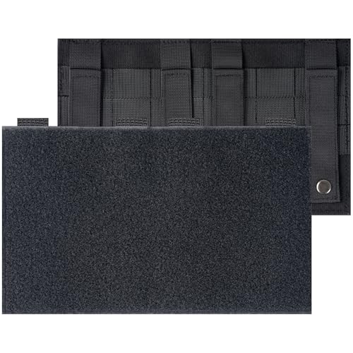 Molle Patch Panel Tactical Molle Hook and Loop Panel for Molle Accessories Placard Platform for Hook-Backing Pouch Molle Attachment for Morale Patch and Backpack Accessories (Black 10 x 6)