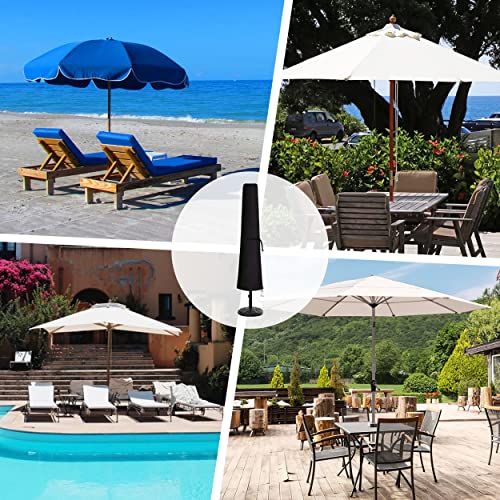 Easy-Going Patio Umbrella Cover Outdoor Market Umbrella Cover Waterproof Cantilever Parasol Cover For 7Ft To 11Ft Umbrella, Black #TOP6