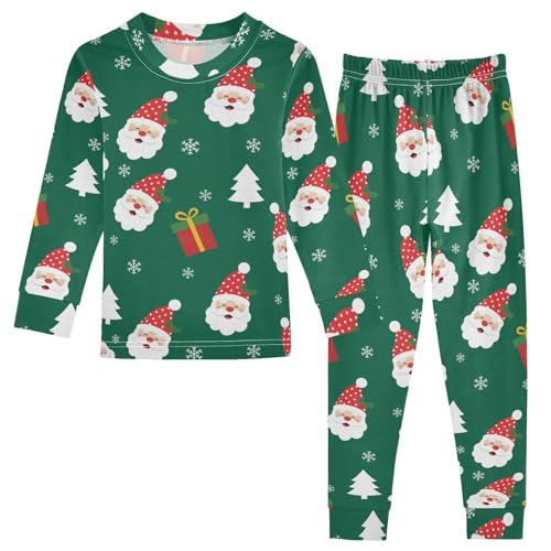 Pajama Sets Long Sleeve Santa Claus Trees Soft Comfy Sleepwear 2 Piece PJS 3-8T