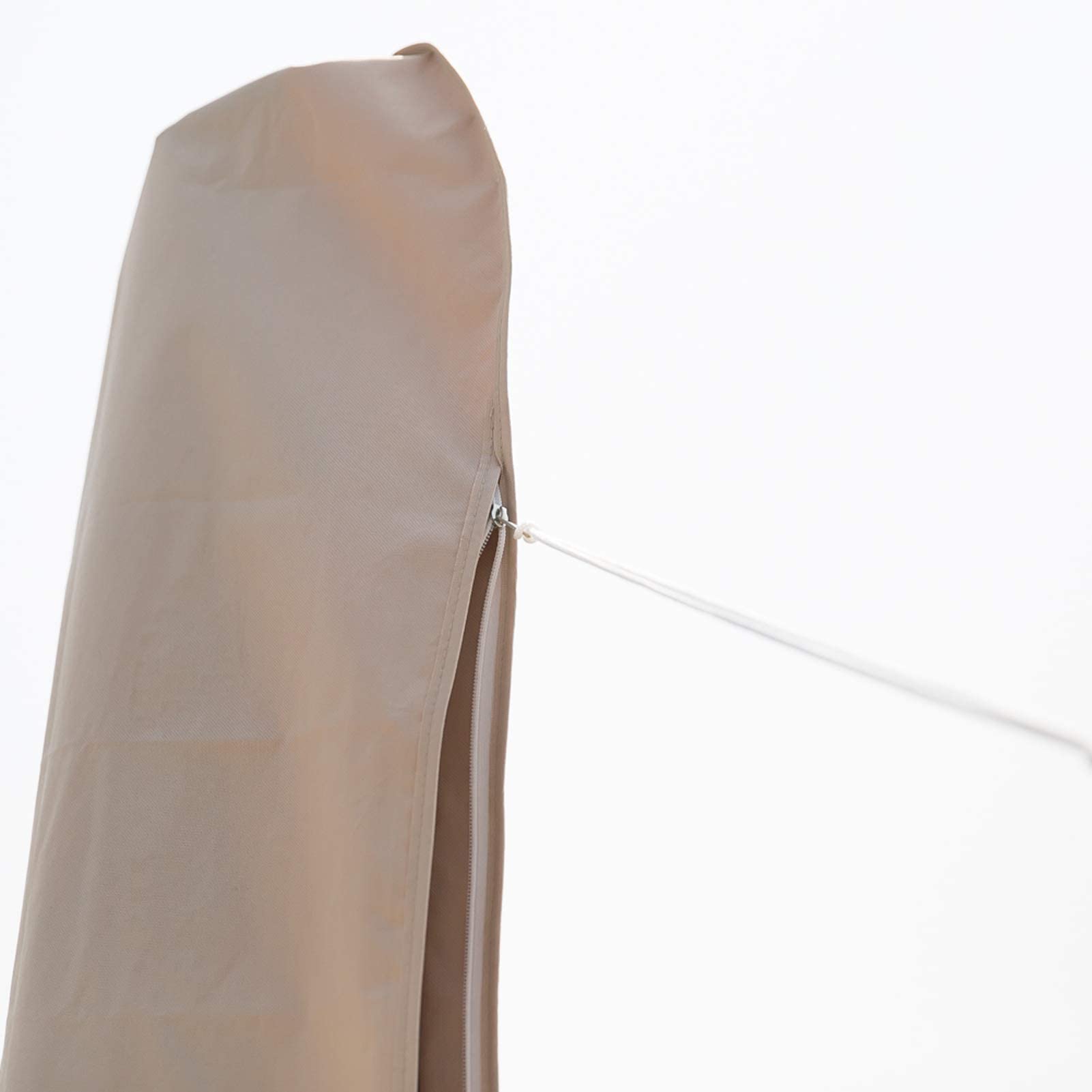 C-Hopetree Grande housse de parasol pour parasol de jardin déporté de 2 m à 3,3 m, imperméable, avec fermeture éclair et tige, beige