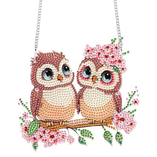 Décoration fenêtre diamant art hibou pour suspendre au salon