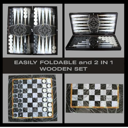 Set de Backgammon y Damas Turco Premium de Madera 19 Pulgadas miniatura 4