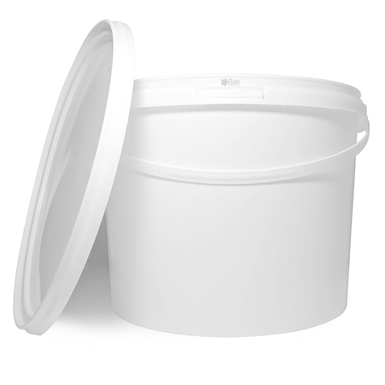 Elixir Gardens Strong Heavy Duty White Multi-Purpose Plastic Storage Containers Tubs Buckets with Lids | Available sizes 0.5, 1, 5, 10, 15, 25, 30 Litre| 10 Litre x 30
