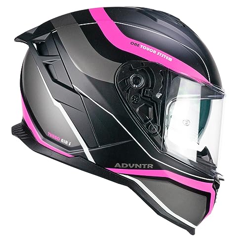 CGM Casco full face, 363X SHOT RUN Nero Fucsia fluo opaco, M (57-58cm)