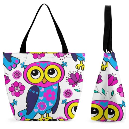 Sac de shopping hibou fleur parfait pour ranger tous vos achats