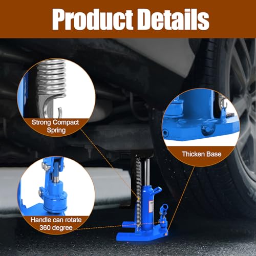 WETOXL Hydraulic Machine Toe Jack Lift (2.5/5t) Toe Jack Lift Hydraulic Machine Toe Jack Lift Air Hydraulic Toe Jack Proprietary Heat-Treated Steel,Blue - Thumbnail 4