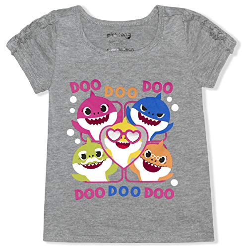 Nickelodeon Baby Shark Girls 3 Piece Matching Set T-Shirts And Leggings Set For Infant And Toddlers– Pink/Blue/Grey #TOP3