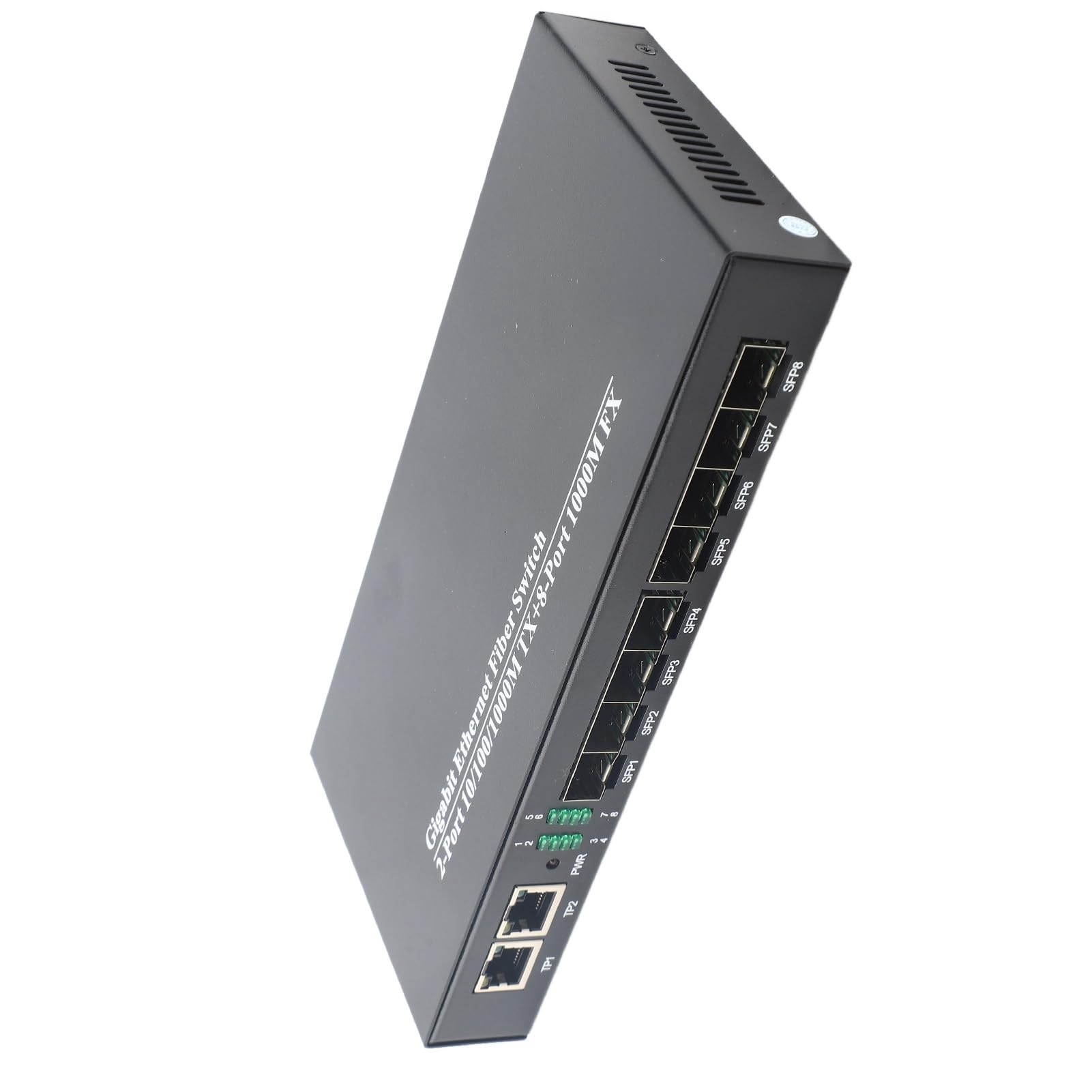 Fafeicy Commutateur Fibre Ethernet Gigabit, Matériau en Fer, émetteur-récepteur 1,25G, jusqu'à 10 Km, Idéal pour Les Réseaux et Les Télécommunications