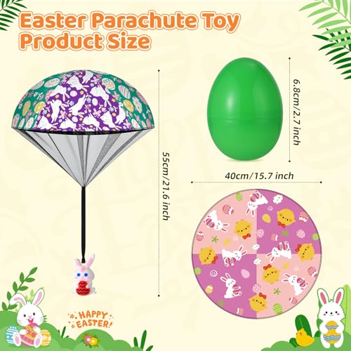 image for GOSODME 8 Pack Prefilled Easter Eggs Parachute Toys, Easter Basket Stu