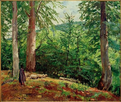 Toile Berger avec troupeau de moutons dans le Taunus affiche Franck 60x90