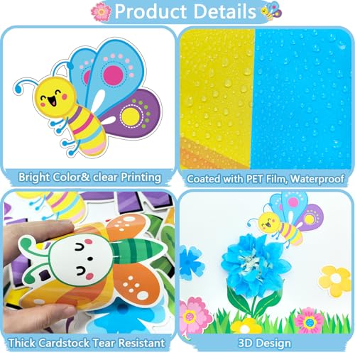 Tableau d'affichage de printemps pour classe et bureau avec fleurs 3D